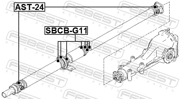 SBCBG11 Febest Хрестовина карданного валу