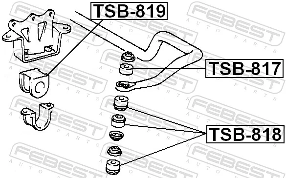 TSB819 Febest Втулка стабілізатора переднього
