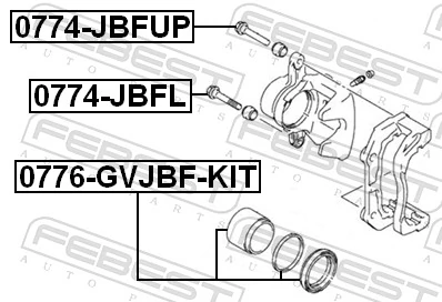 0776GVJBFKIT Febest Ремкомплект гальмівної системи