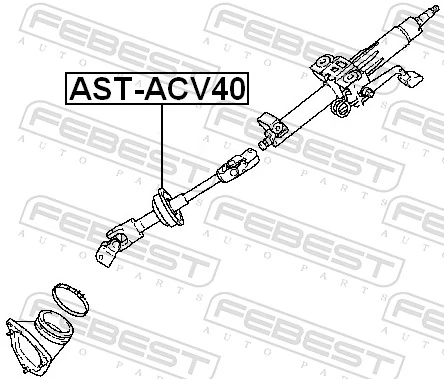 ASTACV40 Febest Вал рульової колонки, нижній