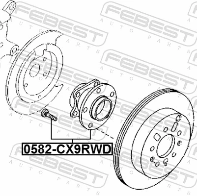 0582CX9RWD Febest Маточина задня