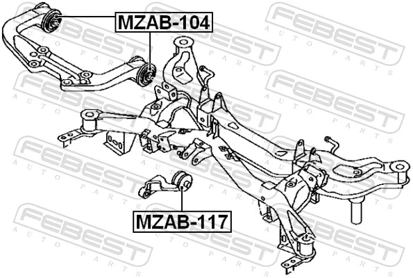 MZAB117 Febest Сайлентблок (подушка) редуктора заднього моста, передній