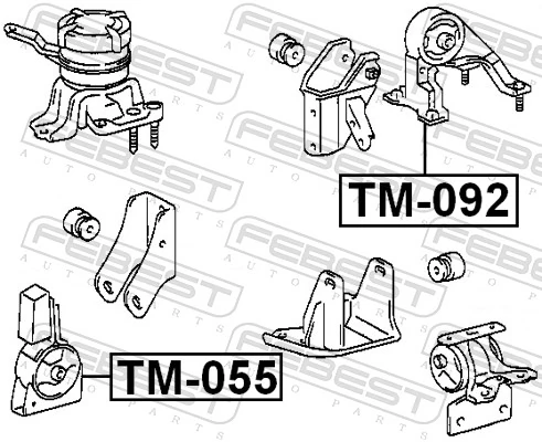 TM055 Febest Подушка передньої опори двигуна