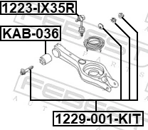 1229001KIT Febest Болт кріплення заднього нижнього важеля, внутрішній