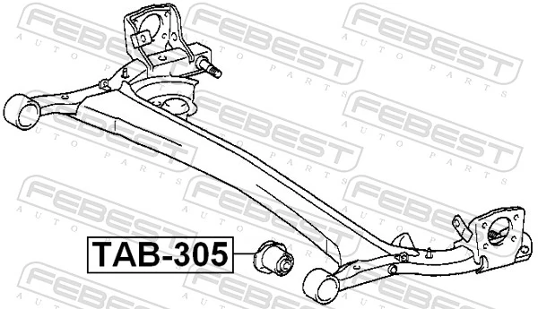 TAB305 Febest Сайлентблок балки моста