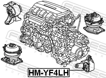 HMYF4LH Febest Опора кпп