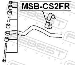 MSBCS2FR Febest Втулка стабілізатора переднього