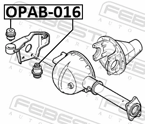 OPAB016 Febest Сайлентблок траверси кріплення переднього редуктора, правий