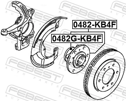 0482GKB4F Febest Підшипник маточини передньої