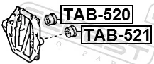 TAB521 Febest Сайлентблок (подушка) редуктора заднього моста, задній