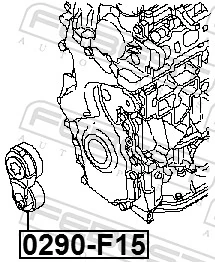 0290F15 Febest Натяжна планка поліклинового ременя