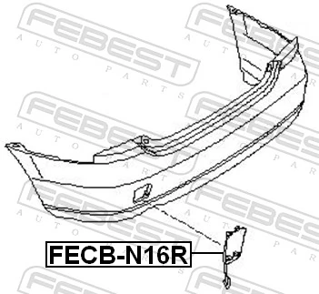 FECBN16R Febest Заглушка бампера буксирувального гака, задня
