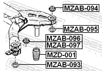 MZAB096 Febest Сайлентблок балки моста