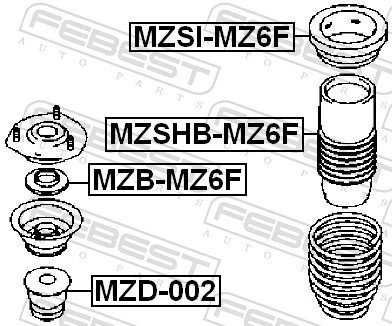 MZD002 Febest Буфер-відбійник амортизатора переднього
