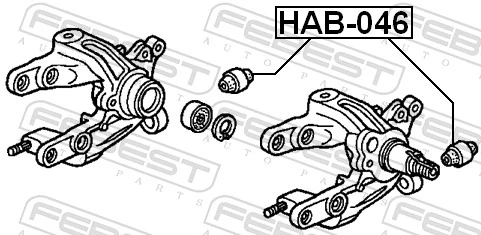 HAB046 Febest Сайлентблок задньої підвіски