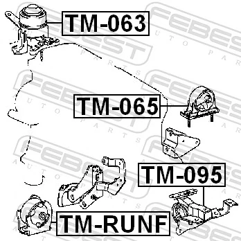 Купити Подушка двигуна задня Toyota RAV4 II XA2