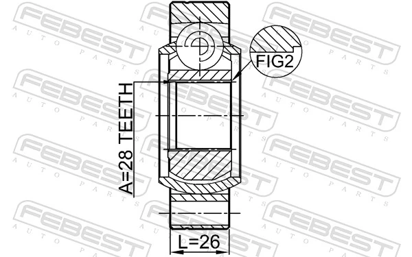 2311TR5RR Febest Граната внутрішня, задня