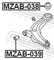 MZAB039 Febest Сайлентблок переднього нижнього важеля