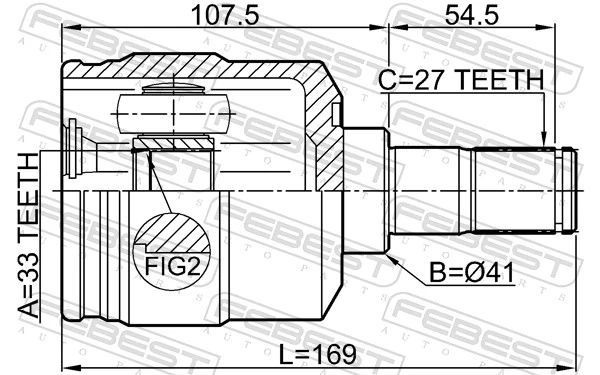 1211TUC4WDLH Febest ШРКШ внутрішній, передній