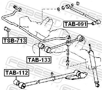 TAB091 Febest Сайлентблок тяги поперечної, задньої підвіски