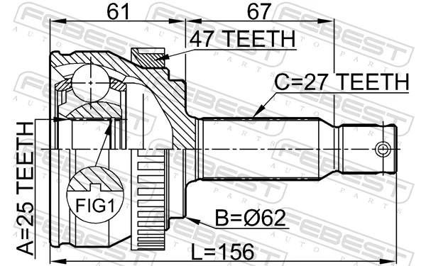 1210NFA47 Febest Граната зовнішня