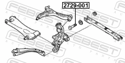 2729001 Febest Болт переднього важеля, верхнього