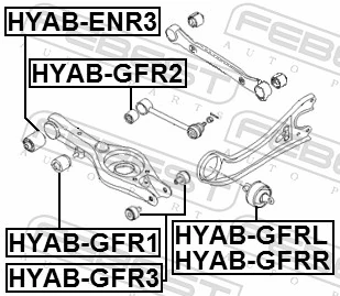 HYABGFRL Febest Сайлентблок задньої балки