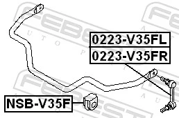 NSBV35F Febest Втулка стабілізатора переднього