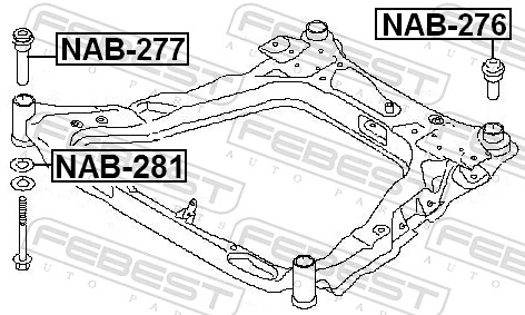 NAB277 Febest Подушка передньої балки
