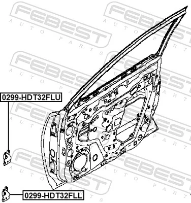 0299HDT32FLL Febest Завіса передніх дверей
