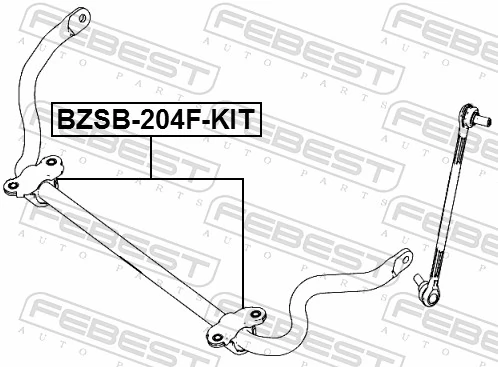BZSB204FKIT Febest Втулка стабілізатора переднього