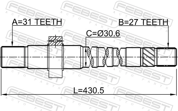 2412DUSTAWD Febest Промвал