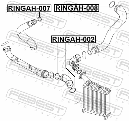 RINGAH008 Febest Кільце ущільнювача патрубка интеркуллера
