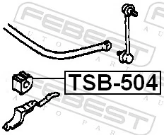TSB504 Febest Прокладка стабільзатора заднього