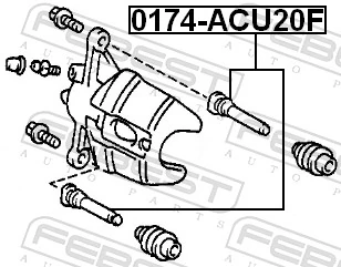 0174ACU20F Febest Напрямна супорта переднього, верхня