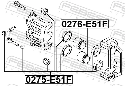 0275E51F Febest Ремкомплект гальмівної системи