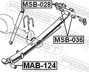 MAB124 Febest Сайлентблок задньої ресори, передній
