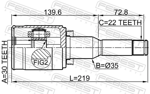 1011T300LH Febest ШРКШ внутрішній, передній, лівий