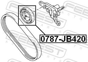 0787JB420 Febest Натяжна планка поліклинового ременя