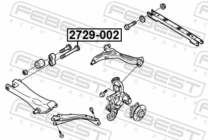 2729002 Febest Болт кріплення заднього нижнього важеля