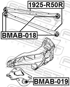 BMAB018 Febest Сайлентблок заднього поперечного важеля