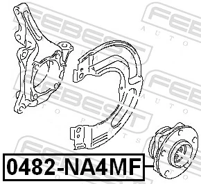 0482NA4MF Febest Маточина (передня)