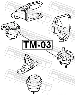 TM03 Febest Подушка (опора) двигуна, ліва/права