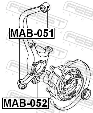 MAB051 Febest Сайлентблок задньої підвіски