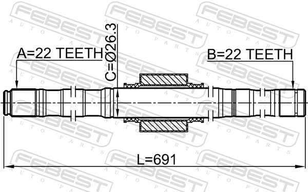 0212E11MT16L Febest Привід передній правий