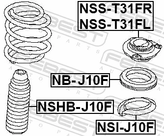 NBJ10F Febest Підшипник опори амортизатора