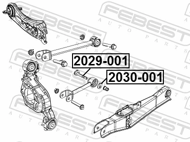 2029001 Febest Болт кріплення заднього нижнього важеля, внутрішній