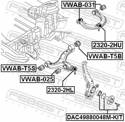 VWAB025 Febest Сайлентблок переднього нижнього важеля