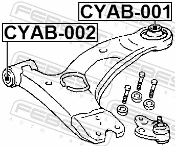 CYAB002 Febest Сайлентблок переднього нижнього важеля