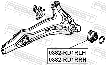 0382RD1RLH Febest Підшипник ступиці задньої